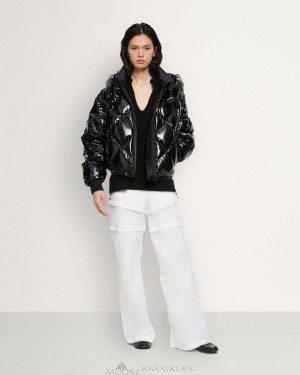 Moose Knuckles Flightweight Glossy Bankhead Bomber Naisten Bomber Takki Mustat | 62DUBVHWO