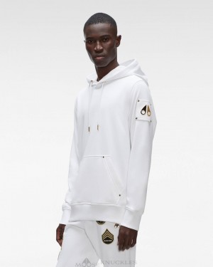 Moose Knuckles Martense Hoodie Miesten Puserot Valkoinen | 45INQVYMR