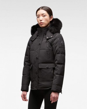 Moose Knuckles Onyx Anguille Jacket Naisten Takit Mustat Mustat | 96KYCJBNW