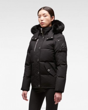 Moose Knuckles Original 3q Fur Naisten Takit Mustat Mustat | 24BJMYIHS