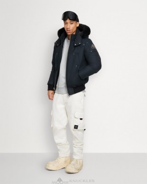 Moose Knuckles Original Ballistic Bomber Shearling Miesten Bomber Takki Laivastonsininen Mustat | 60VKGUTIW