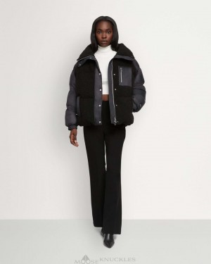 Moose Knuckles Sherpa Elmira Puffer Naisten Takit Mustat | 35KEVDWOX
