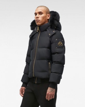 Moose Knuckles Stagg Bomber Miesten Bomber Takki Mustat Mustat | 79IXDAVOJ
