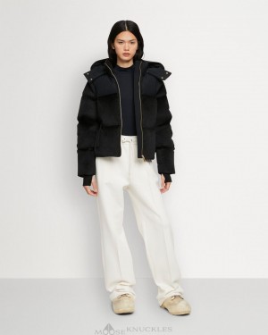 Moose Knuckles Velour Comptoir Puffer Naisten Takit Mustat | 91CXMZGVQ